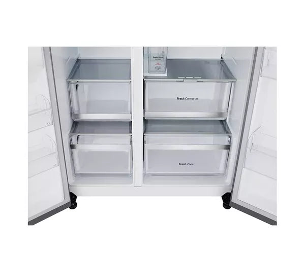 LG InstaView GSXE91BSAD American-Style Smart Fridge Freezer - Brushed Steel