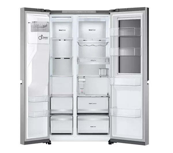 LG InstaView GSXE91BSAD American-Style Smart Fridge Freezer - Brushed Steel