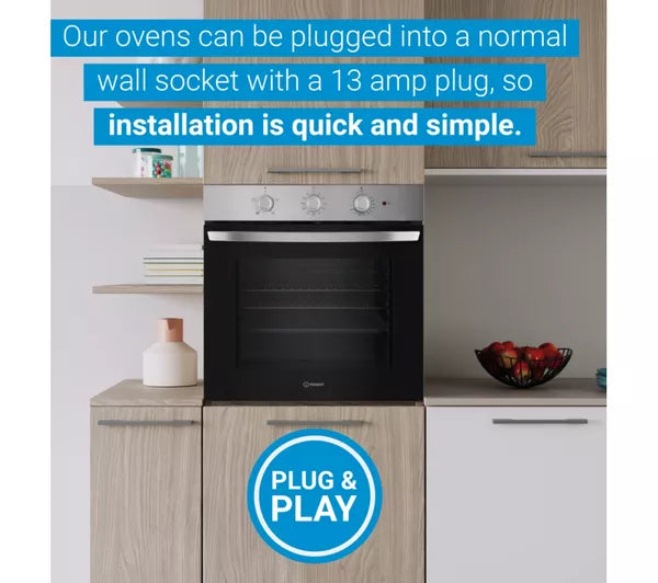 INDESIT Click&Clean IO 232H X UK Plug-in Electric Oven - Stainless Steel