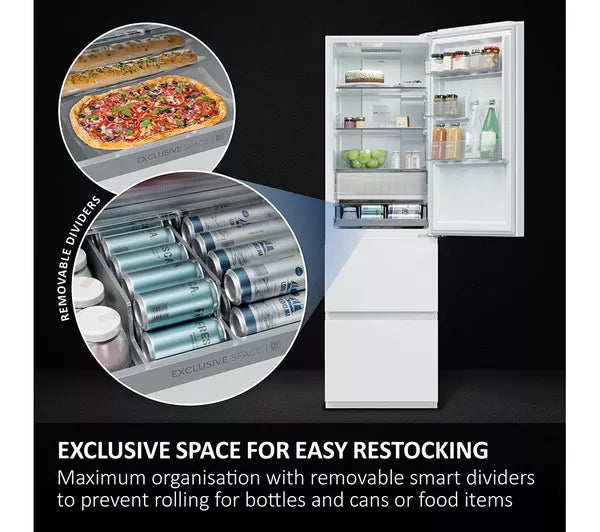 Grade A HAIER 3D Combi Series 3 HTR3518ENMWK 60/40 Fridge Freezer - White