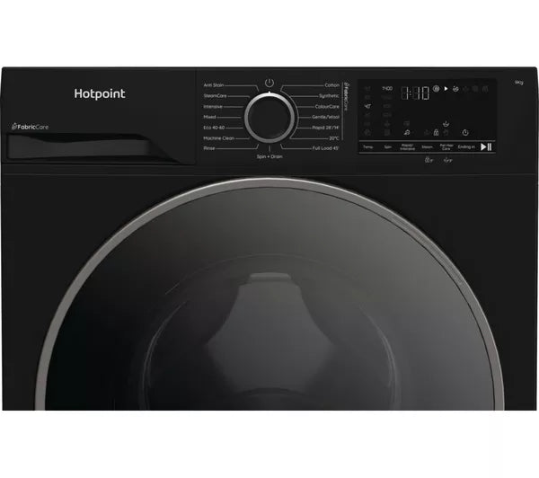 HOTPOINT FabricCare HBCA 93B CARE UK 9 kg 1400 Spin Washing Machine - Black