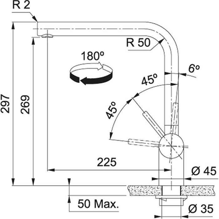 Franke Atlas Neo Swivel Spout Tap - Stainless Steel - 115.0547.856 Details