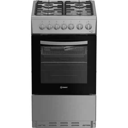 Indesit I5G3PMX Dual Fuel Cooker with Single Oven, Stainless Steel, A Rated