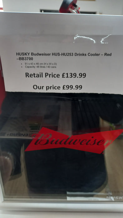 Grade A HUSKY Budweiser HUS-HU253 Drinks Cooler - Red BB3700