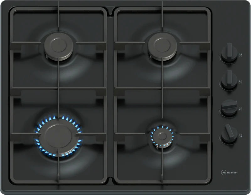 Neff T26BKP6S0 - Black 60cm Gas Hob - 4 Cooking Zones