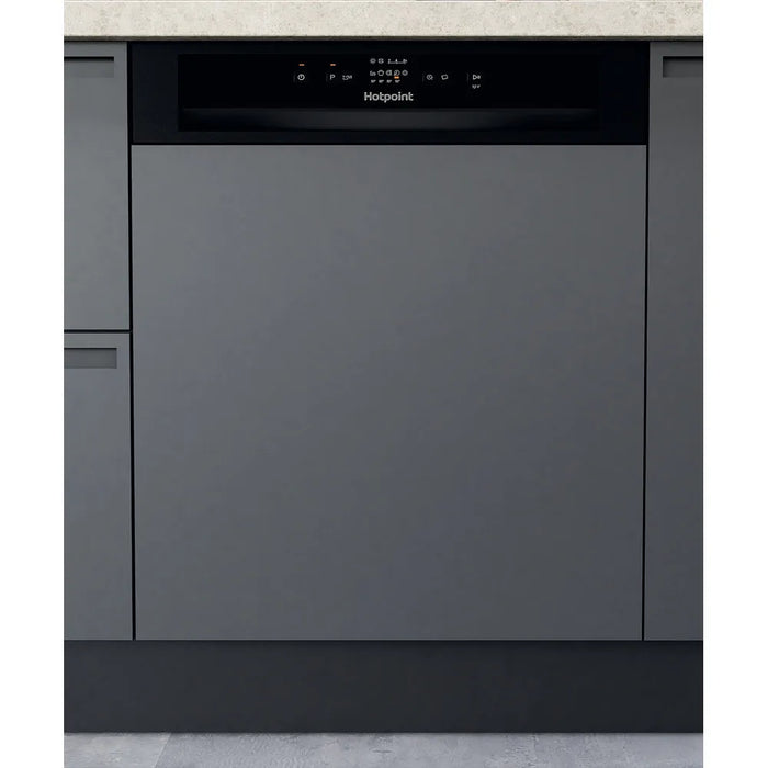 Hotpoint H3B L626 B UK - Black Semi Integrated Dishwasher - E energy