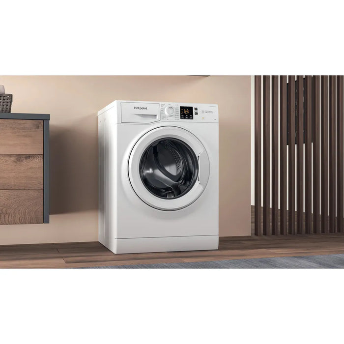 Hotpoint Anti-Stain NSWM 846 W UK 8kg Washing Machine with 1400 rpm - White - A Rated