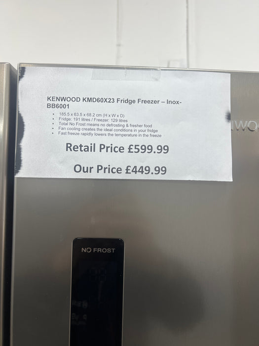 Grade A KENWOOD KMD60X23 Fridge Freezer - Inox-BB6001