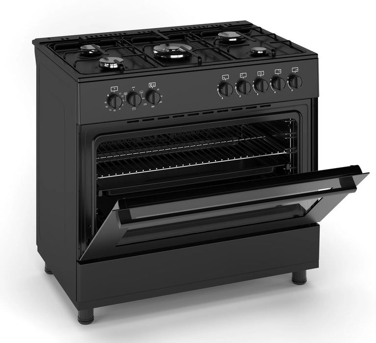 Ferre F9S50E3-BL 90cm Dual Fuel Range Cooker - Matte Black