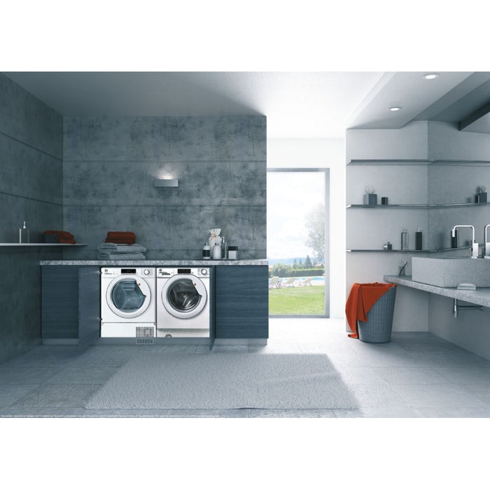 Hoover HBWS 48D1W4J-80 Integrated Washing Machine, 8kg, 1400 Spin, White, B Rated