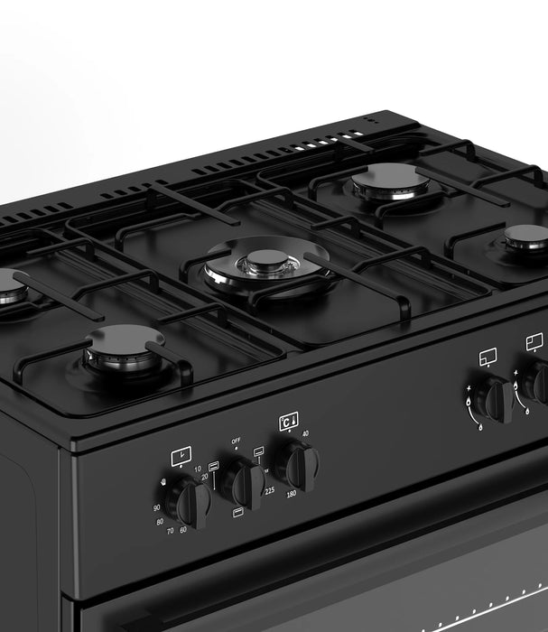 Ferre F9S50E3-BL 90cm Dual Fuel Range Cooker - Matte Black