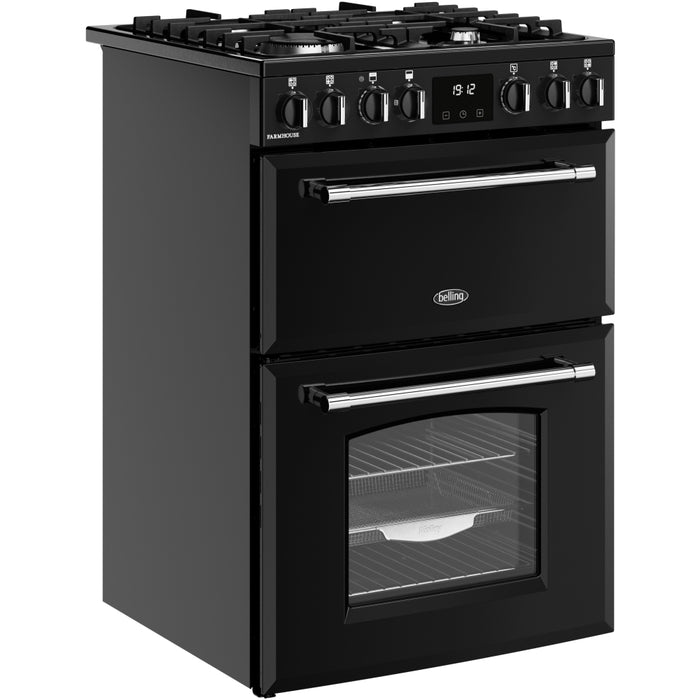 Belling MRA FARMHOUSE 60 Dual Fuel Cooker with Double Oven, Black, A Rated