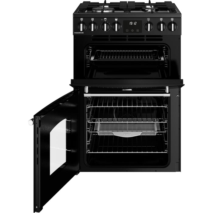 Belling MRA FARMHOUSE 60 Dual Fuel Cooker with Double Oven, Black, A Rated