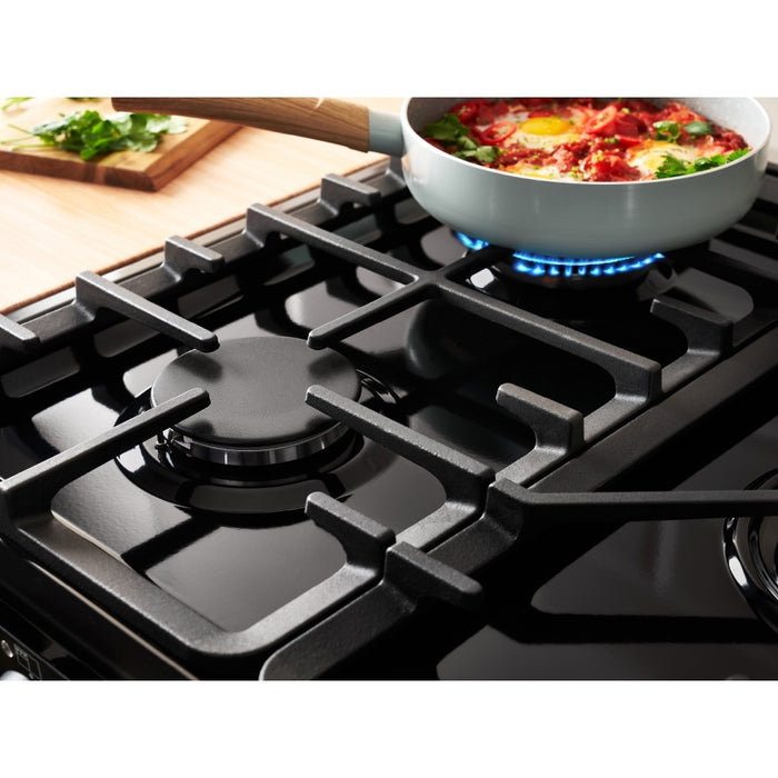 Belling Farmhouse 90DF 90cm Dual Fuel Range Cooker, Black, A Rated (444411820)