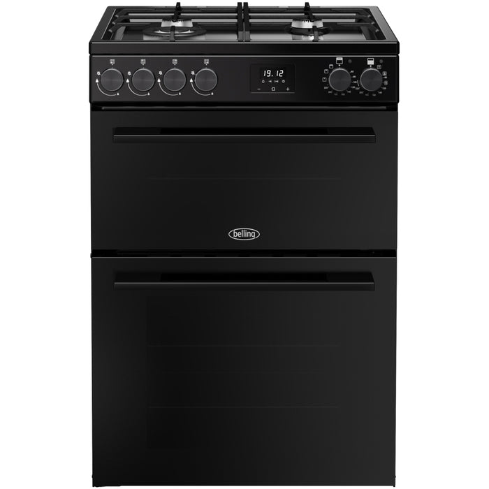 Belling FSA VISION 60DF BLK Dual Fuel Cooker with Double Oven, Black, A Rated
