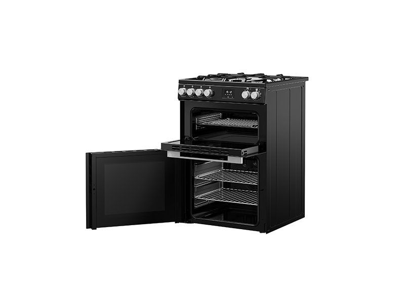 Belling FSA VISION 60DF BSS Dual Fuel Cooker with Double Oven, Black, A Rated