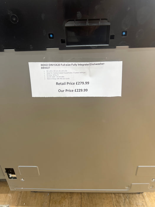 Grade A BEKO DIN15X20 Full-size Fully Integrated Dishwasher -BB5027