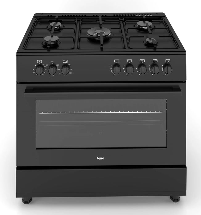Ferre F9S50E3-BL 90cm Dual Fuel Range Cooker - Matte Black