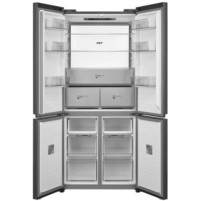 Midea MDRM706BIE70 - Midnight Glass American Fridge Freezer - 515L - E Energy