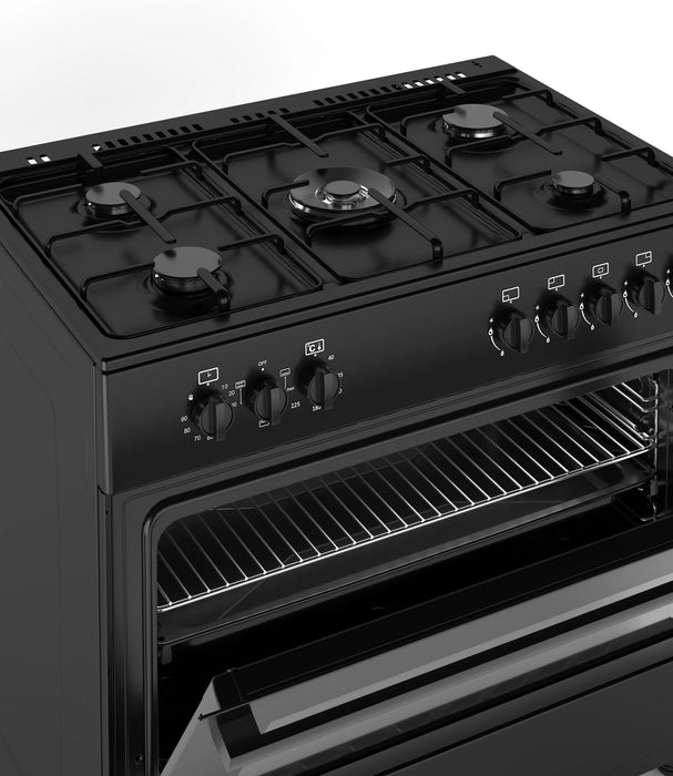 Ferre F9S50E3-BL 90cm Dual Fuel Range Cooker - Matte Black