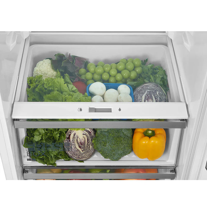 Midea MDRE423FGE01D - White Integrated  Fridge - 304 Litres - E Energy Rating sliding hinge
