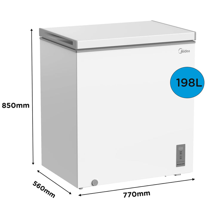 Midea MDRC284FZE01 198L Chest Freezer- White - E Rated