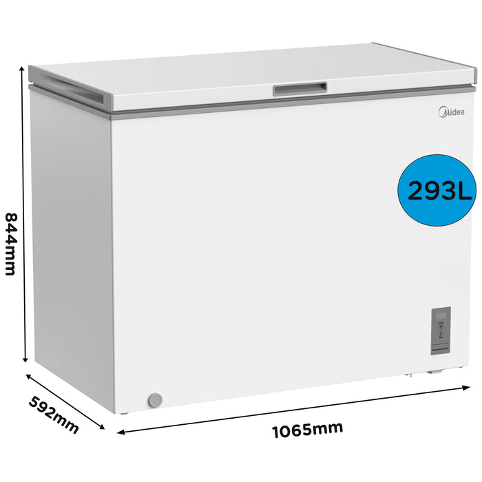 Midea MDRC411FZE01 293L Chest Freezer - White - E Rated