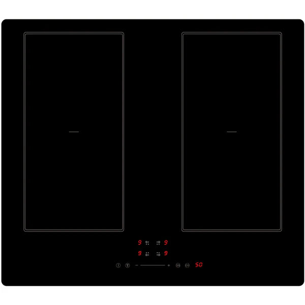 Cata UBINDFX60MS - Black Glass 60cm Induction Hob - 4 Zone Flex - 7.2kW