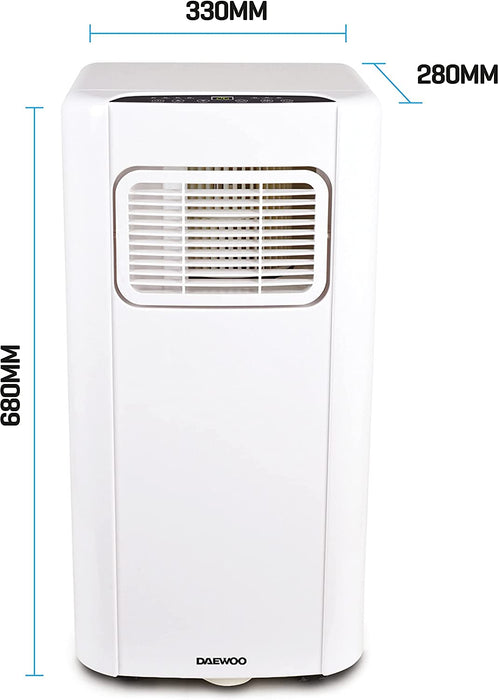 Daewoo 3 In 1 Portable Air Conditioning Unit, 5000 BTU, Fan Only Mode, Dehumidifier, Air Conditioning With LED Display And Remote Control, 24hour Timer For Home And Office