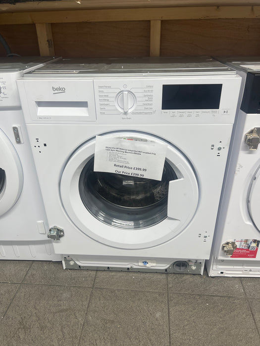 Grade A BEKO bPro 500 WTIK84122 Integrated WiFi-enabled 8 kg 1400 Spin Washing Machine-BB5204