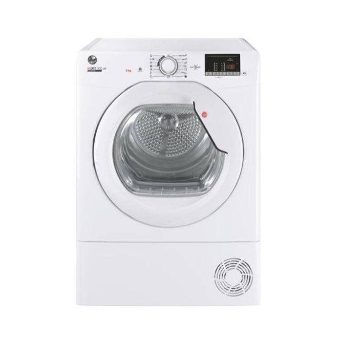 Grade A  Hoover HLE C9DG Condenser Tumble Dryer, 9kg, white , B Rated BB4050