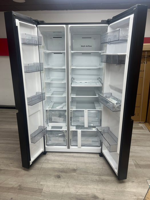 Grade A HISENSE PureFlat RS840N4WFE American-Style Smart Fridge Freezer - Black Stainless Steel-BB6006