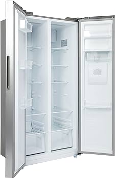 Willow WSBS84DS American Style Side By Side Fridge Freezer with Non-Plumbed Water Dispenser in Silver Frost Free, 430 Litre Capacity