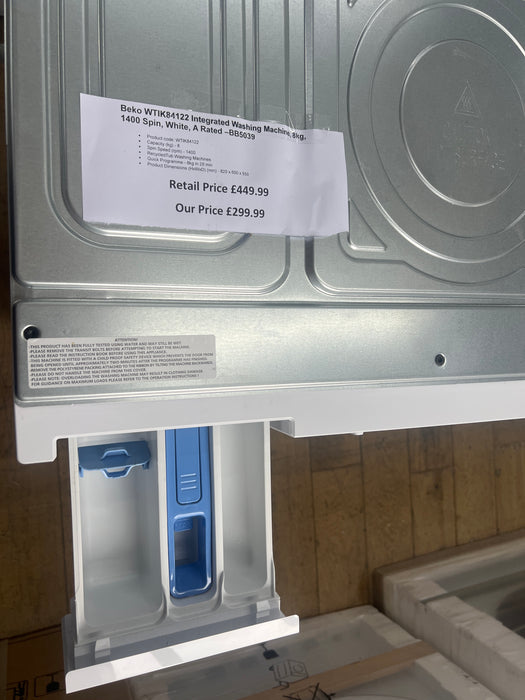 Grade A BEKO bPro 500 WTIK84122 Integrated WiFi-enabled 8 kg 1400 Spin Washing Machine BB5039