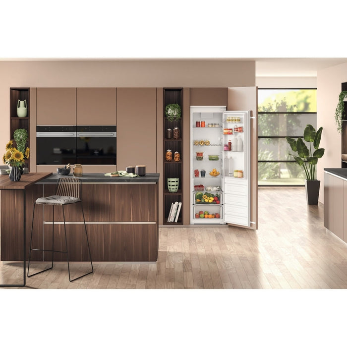 Hotpoint HTSD18A011A1 Integrated Larder Fridge, Sliding Hinge, Stainless Steel, E Rated