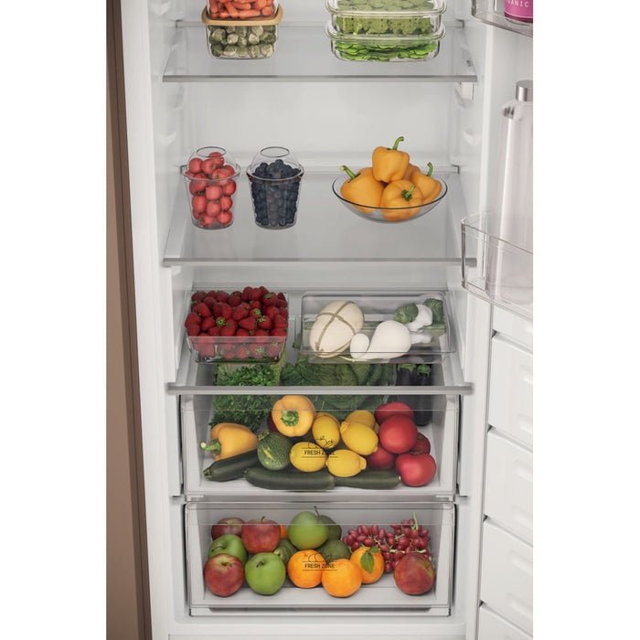 Hotpoint HTSD18A011A1 Integrated Larder Fridge, Sliding Hinge, Stainless Steel, E Rated