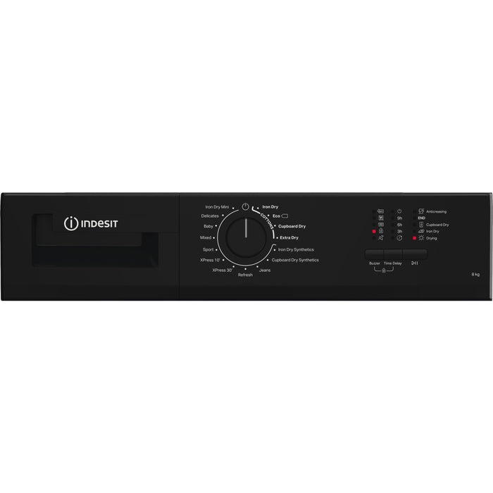 Indesit C YD C82 BBGL UK Condenser Tumble Dryer, 8kg, Black, B Rated
