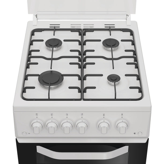 Grade A Hotpoint HTG5GCWL 50cm wide Single Oven Gas Cooker - White - A+/A Rated