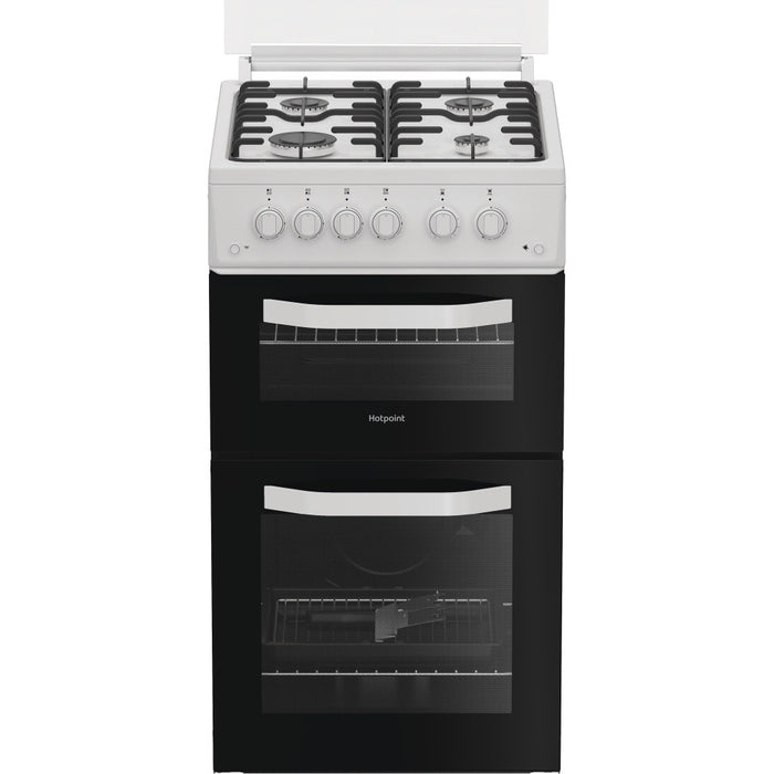 Grade A Hotpoint HTG5GCWL 50cm wide Single Oven Gas Cooker - White - A+/A Rated