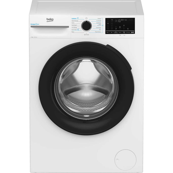 Beko EnergySpin™ BM3WT4841IW 8kg Washing Machine with 1400 rpm - White - A Rated