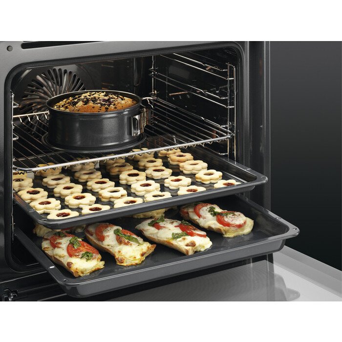AEG BES355010M SteamBake Built-In Electric Single Oven, Stainless Steel, A Rated
