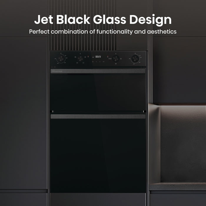 Hisense BID914221ADBG Built-In Electric Double Oven, Black, A Rated