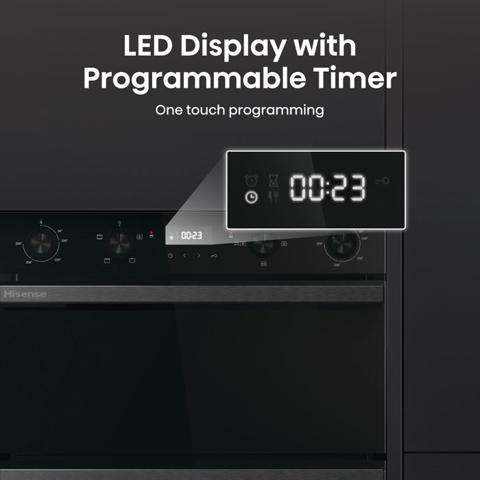 Hisense BID914221ADBG Built-In Electric Double Oven, Black, A Rated