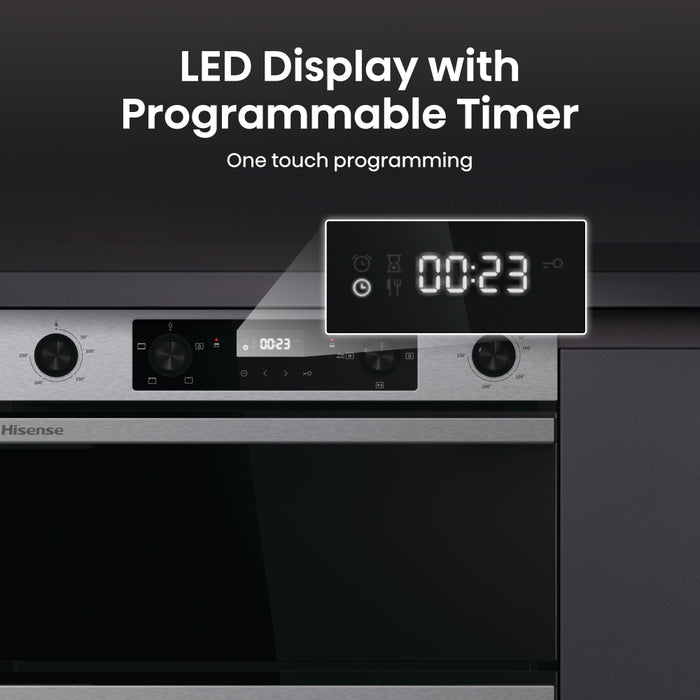 Hisense BUD714221CX Built-Under Electric Double Oven, Stainless Steel, A Rated