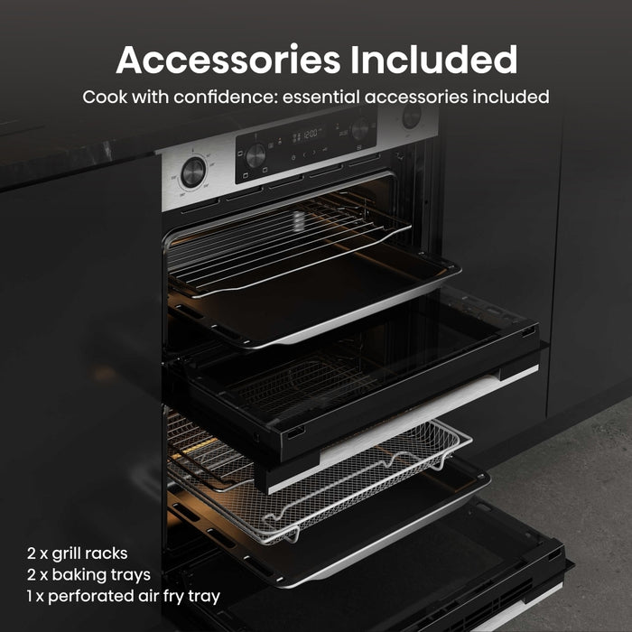 Hisense BUD714221CX Built-Under Electric Double Oven, Stainless Steel, A Rated