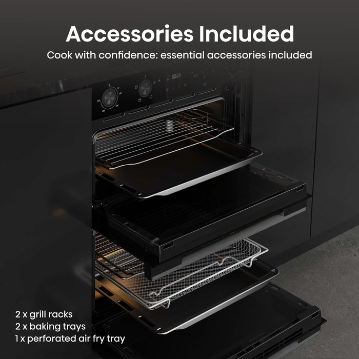 Hisense BUD714221CDBG Built-Under Electric Double Oven, Black, A Rated
