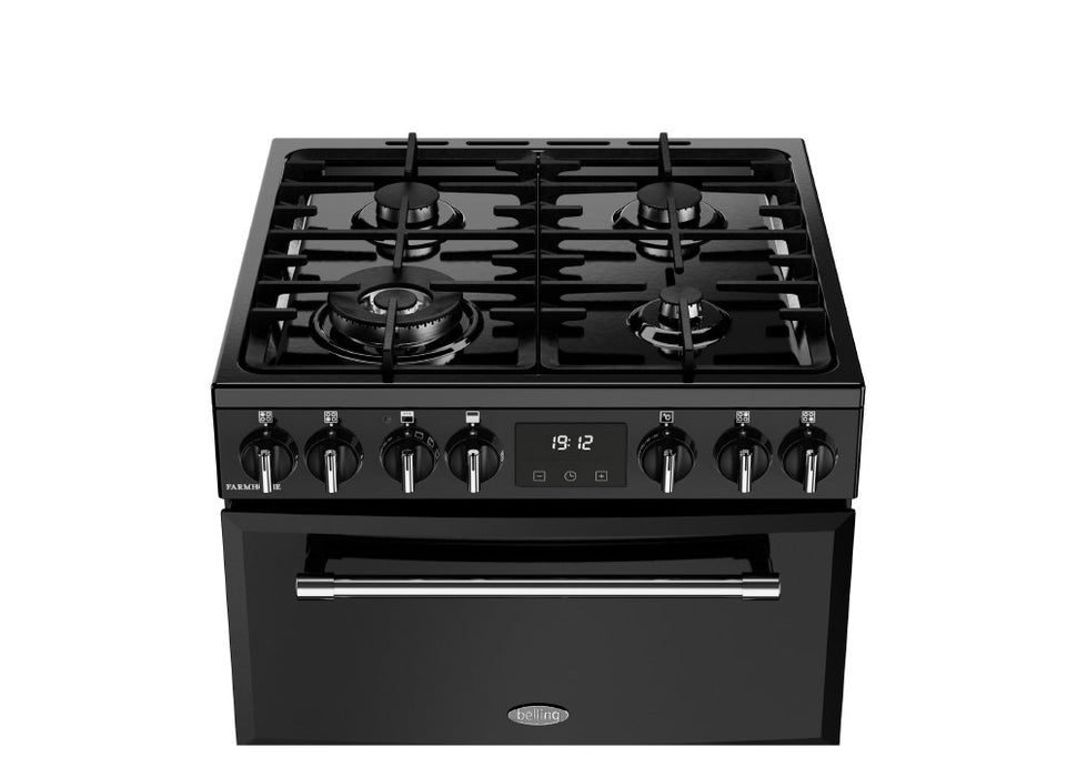 Belling MRA FARMHOUSE 60 Dual Fuel Cooker with Double Oven, Black, A Rated