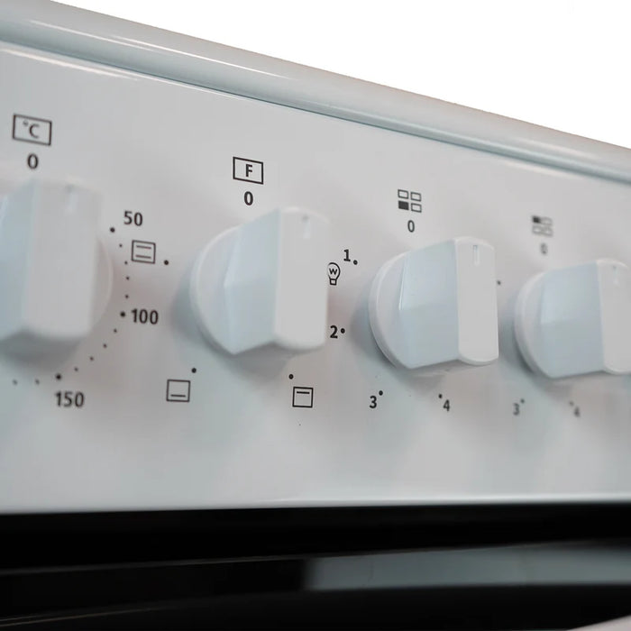 Montpellier CSE46W - White 50cm Electric Cooker - Solid Plate Hob - A Energy