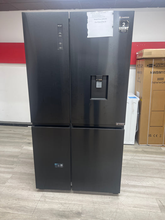 Grade A HISENSE PureFlat RS840N4WFE American-Style Smart Fridge Freezer - Black Stainless Steel-BB6006