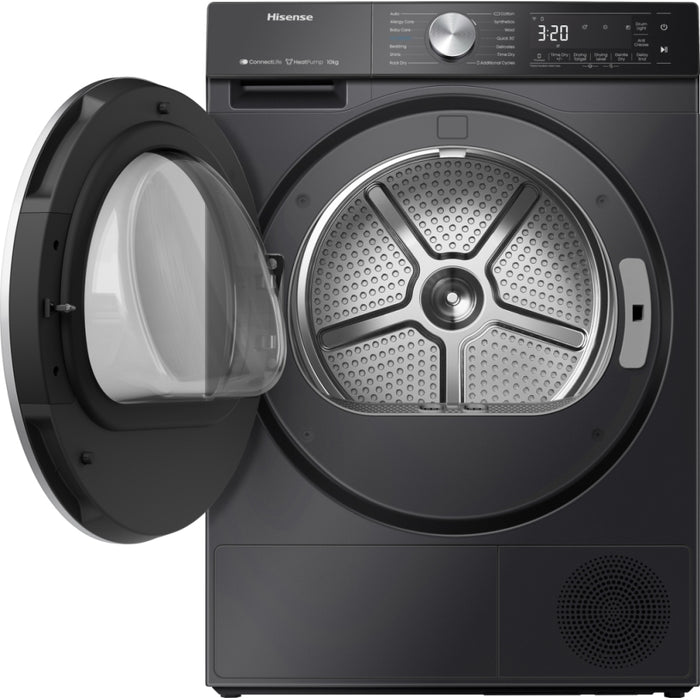 Hisense DH5S102BB Heat Pump Tumble Dryer, 10kg, Black, A+++ Rated